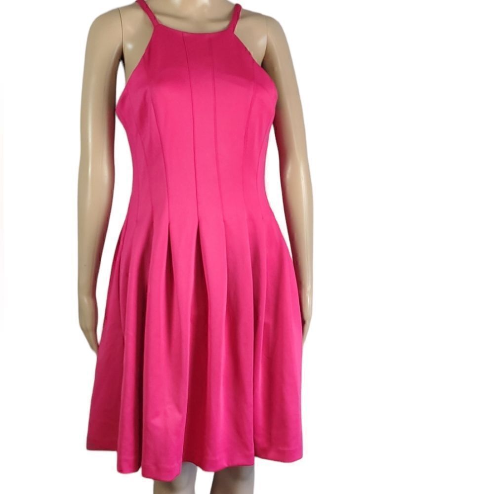 Calvin Klein Hot Pink Tank Dress with Pleats